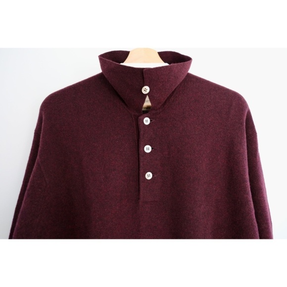 Yohji Yamamoto - Early Era [1984-91] Wool Oversized Collar-Stand Knit Po… - Picture 3 of 15